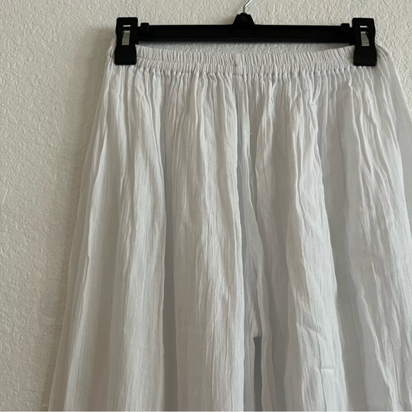 Savannah Morrow Flow 100% Cotton White Wide-Leg Gauze Flowy Pant XS/S NWOT - Picture 3 of 5